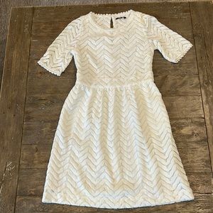 White swirl lace dress